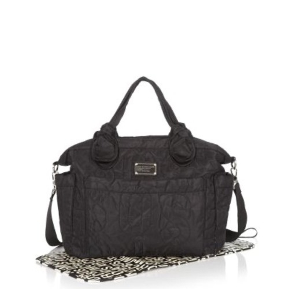 Marc by Marc Jacobs Black Quilted Nylon Tote Bag Shoulder Handbag Babybag‎